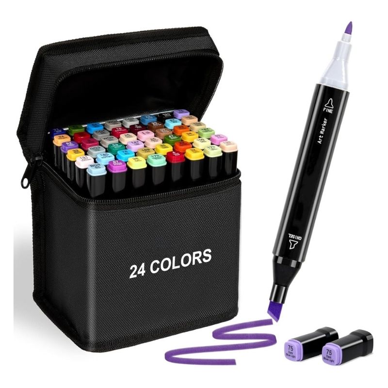 Highlighter Set 24 Colours with Carry Case