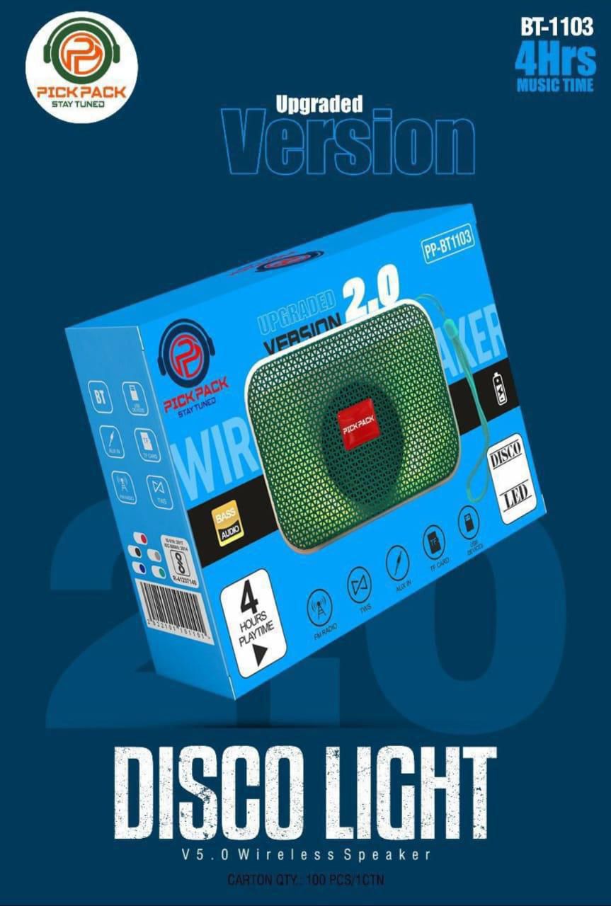 🕺 PICKPACK PP-BT1103 "Disco Light" Upgraded 2.0 Wireless Speaker 🎶